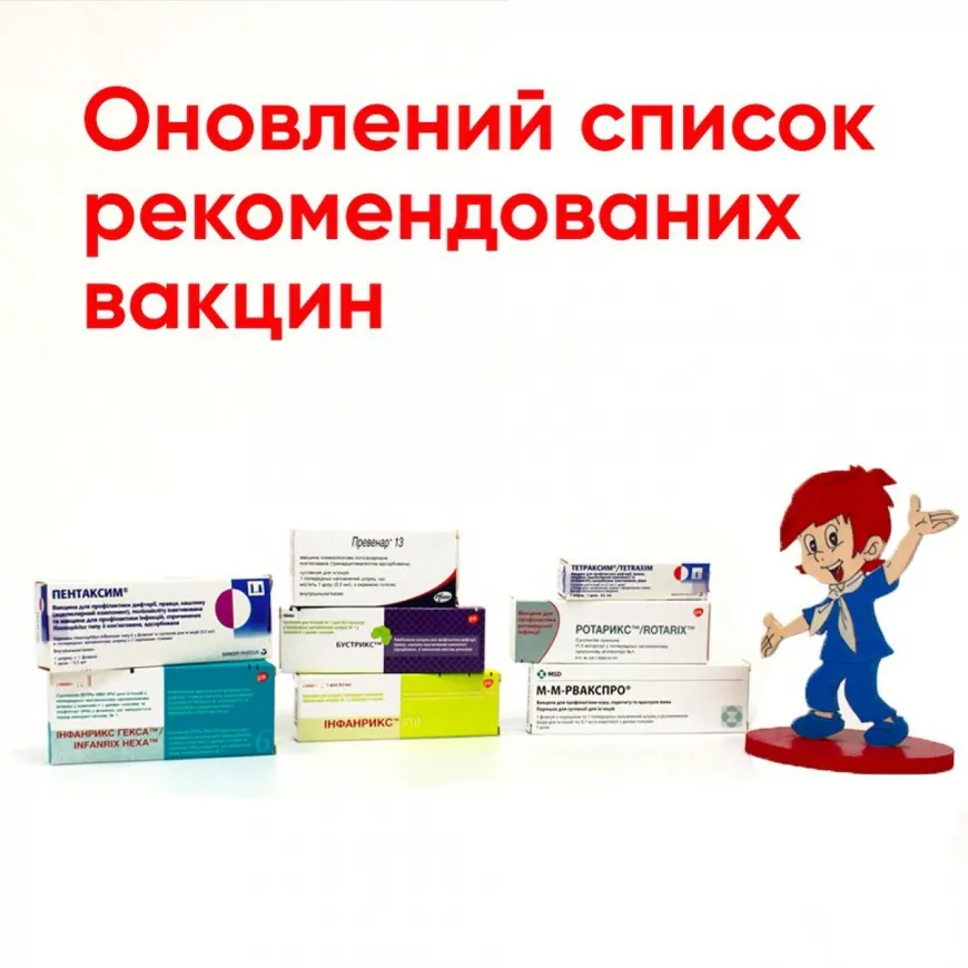 Оновлений список рекомендованих вакцин