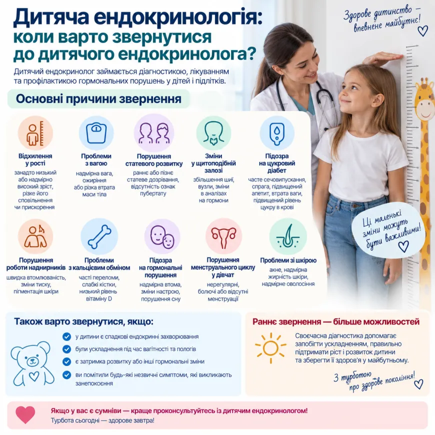 Дитяча ендокринологія: коли варто звернутися до дитячого ендокринолога