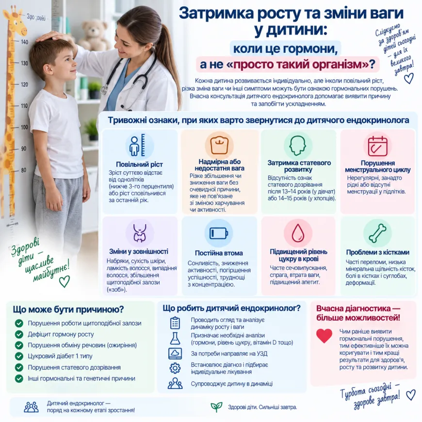 Затримка росту та зміни ваги у дитини: коли це гормони, а не «просто такий організм»