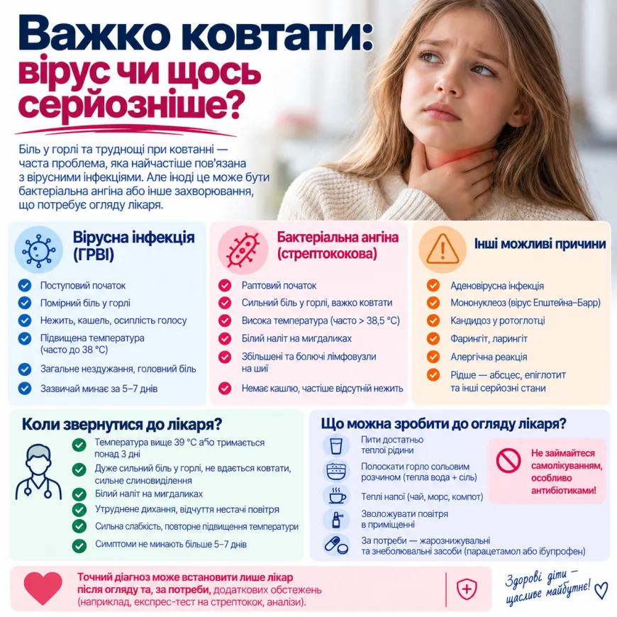 Важко ковтати: вірус чи щось серйозніше?