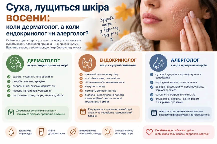 Суха та лущиться шкіра обличчя восени: подразнення й почервоніння шкіри крупним планом