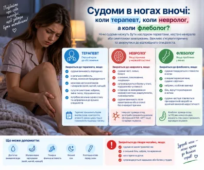 Судоми в ногах вночі: коли терапевт, коли невролог, а коли флеболог
