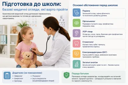 медичний огляд дитини перед школою в Івано-Франківську