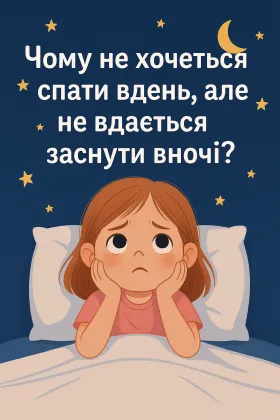 Сгенеруй фото Чому не хочеться спати вдень, але не вдається заснути вночі?
